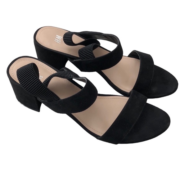 Suede Low Heel Chunky Sandals - Picture 1 of 6